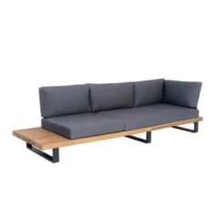 ALUXE Salon De Jardin En Bois D'acacia Et Pieds En Aluminium, Canapé D'angle Et Une Table Basse -Chair Soldes Boutique aluxe salon de jardin en bois d acacia et pieds en aluminium canape d angle et une table basse 3584170443951 438568