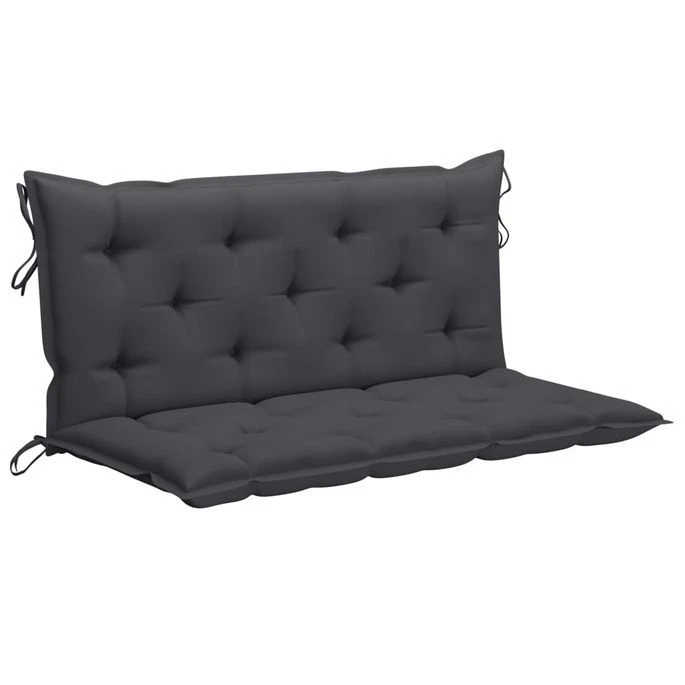Balancelle Avec Coussin Anthracite 170 Cm Bois De Teck Solide 2 Balancelle Avec Coussin Anthracite 170 Cm Bois De Teck Solide – Image 2