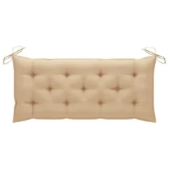 Balancelle Avec Coussin Beige 120 Cm Bois De Teck Solide -Chair Soldes Boutique balancelle avec coussin beige 120 cm bois de teck solide 3666722779883 1207758