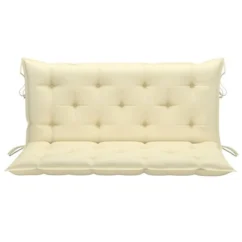 Balancelle Avec Coussin Blanc Crème 170 Cm Bois De Teck Solide -Chair Soldes Boutique balancelle avec coussin blanc creme 170 cm bois de teck solide 8720286268032 1192286