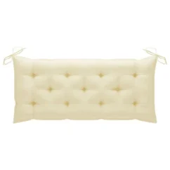 Balancelle Avec Coussin Blanc Crème 170 Cm Bois De Teck Solide -Chair Soldes Boutique balancelle avec coussin blanc creme 170 cm bois de teck solide 8720286268032 1192288