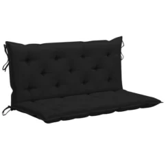 Balancelle Avec Coussin Noir 170 Cm Bois De Teck Solide -Chair Soldes Boutique balancelle avec coussin noir 170 cm bois de teck solide 8720286268087 1207819