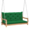 Balancelle Avec Coussin Vert 120 Cm Bois De Teck Solide