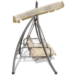 Balancelle Convertible D'extérieur Avec Auvent Blanc Sable -Chair Soldes Boutique balancelle convertible d exterieur avec auvent blanc sable 3666722184564 1212012