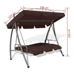 Balancelle Convertible D'extérieur Et Auvent Voûte à Motif Café -Chair Soldes Boutique balancelle convertible d exterieur et auvent voute a motif cafe 8718475877486 1353755