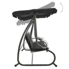 Balancelle D'extérieur Avec Auvent Anthracite -Chair Soldes Boutique balancelle d exterieur avec auvent anthracite 3666722202671 1166389