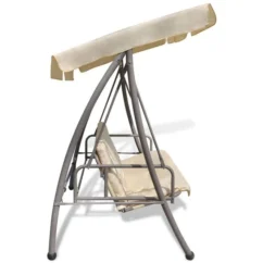 Balancelle D'extérieur Avec Auvent Blanc Sable 3 -Chair Soldes Boutique balancelle d exterieur avec auvent blanc sable 3666722184588 1211999