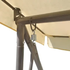 Balancelle D'extérieur Avec Auvent Blanc Sable 3 -Chair Soldes Boutique balancelle d exterieur avec auvent blanc sable 3666722184588 1212001