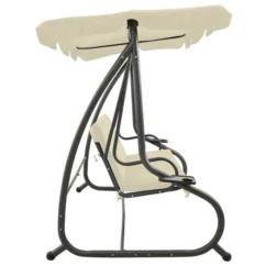 Balancelle D'extérieur Avec Auvent Blanc Sable -Chair Soldes Boutique balancelle d exterieur avec auvent blanc sable 3666722202695 1166372