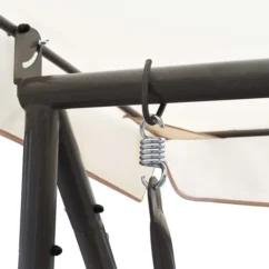 Balancelle D'extérieur Avec Auvent Blanc Sable 2 -Chair Soldes Boutique balancelle d exterieur avec auvent blanc sable 8718475709169 1217616