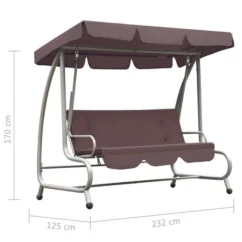 Balancelle D'extérieur Avec Auvent Couleur Café 3 -Chair Soldes Boutique balancelle d exterieur avec auvent couleur cafe 8718475709176 1217622