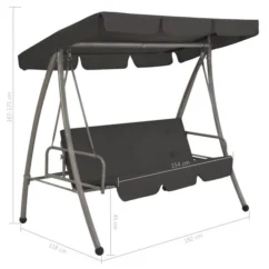 Balancelle De Jardin Avec Auvent Anthracite 192x118x175cm Acier -Chair Soldes Boutique balancelle de jardin avec auvent anthracite 192x118x175cm acier 3666722180443 1217604