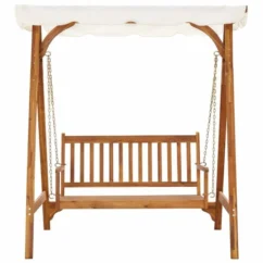 Meilleures ventes -Chair Soldes Boutique balancelle de jardin avec auvent bois d acacia solide 8719883780320 1219841