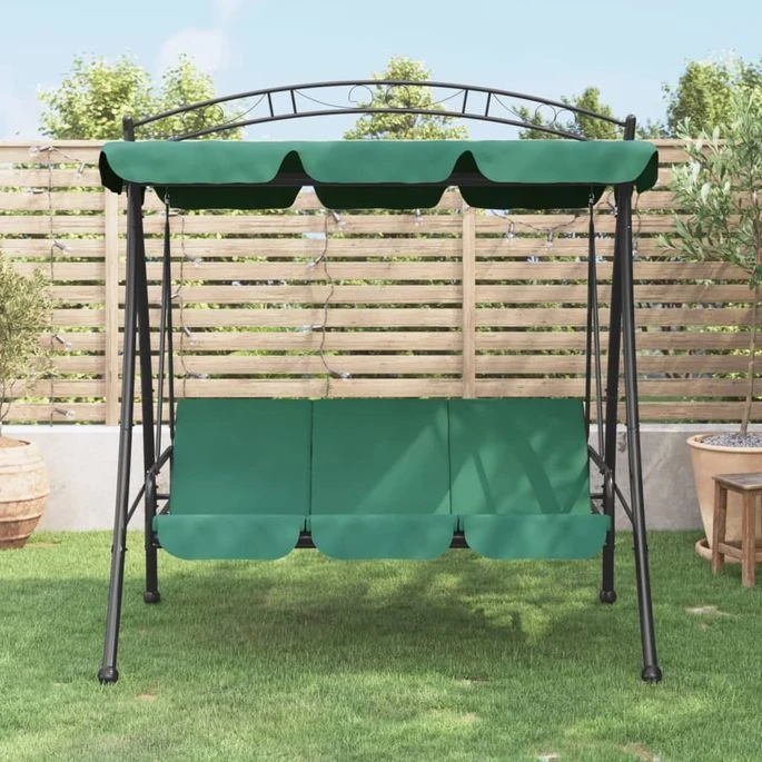 Balancelle De Jardin Avec Auvent Vert 198 Cm Tissu Et Acier 1 Balancelle De Jardin Avec Auvent Vert 198 Cm Tissu Et Acier