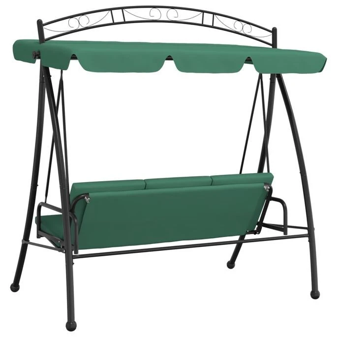 Balancelle De Jardin Avec Auvent Vert 198 Cm Tissu Et Acier 5 Balancelle De Jardin Avec Auvent Vert 198 Cm Tissu Et Acier – Image 5