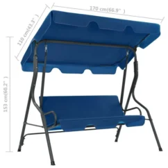 Balancelle De Jardin Bleu Foncé 170 X 110 X 153 Cm Tissu -Chair Soldes Boutique balancelle de jardin bleu fonce 170 x 110 x 153 cm tissu 3666722179218 1218994