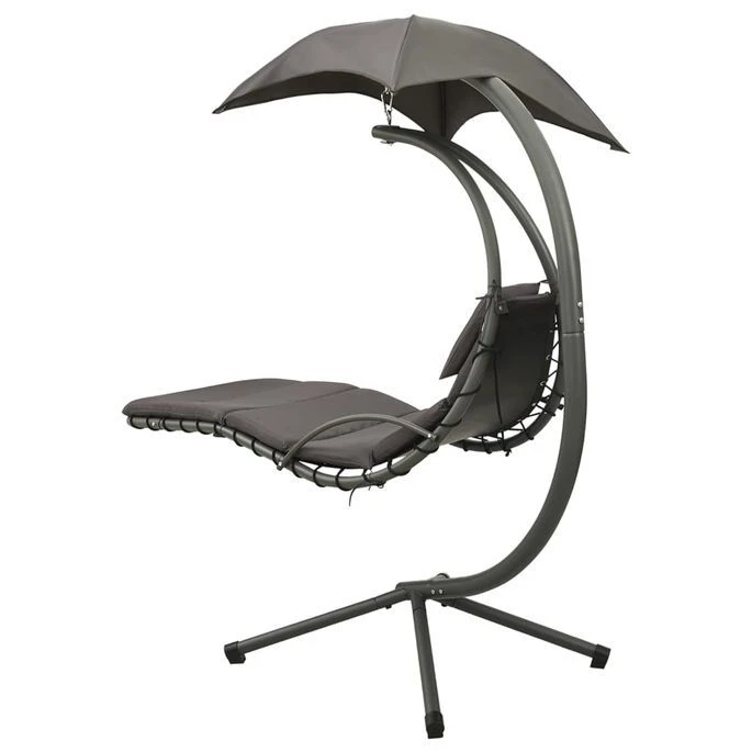 Balancelle De Jardin Gris 190x90x200 Cm Tissu 4 Balancelle De Jardin Gris 190x90x200 Cm Tissu – Image 4