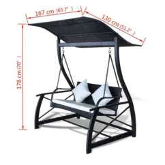 Balancelle De Jardin Résine Tressée Noir 167x130x178 Cm 15 Balancelle De Jardin Résine Tressée Noir 167x130x178 Cm -Chair Soldes Boutique balancelle de jardin resine tressee noir 167x130x178 cm 8718475506355 1231567