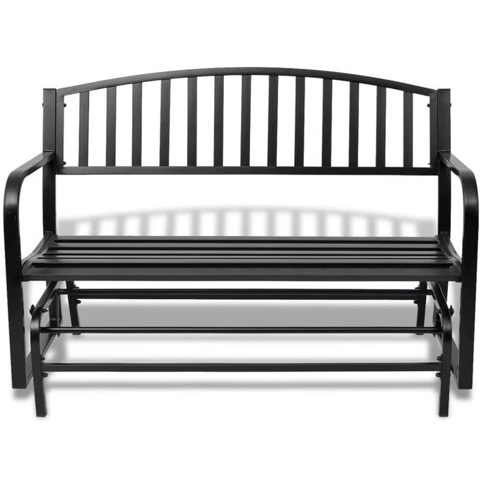Banc Balançoire En Acier Noir 2 Banc Balançoire En Acier Noir – Image 2