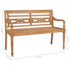 Banc Batavia Avec Coussin Bleu 120 Cm Bois De Teck Massif 2 -Chair Soldes Boutique banc batavia avec coussin bleu 120 cm bois de teck massif 3666722869676 823147
