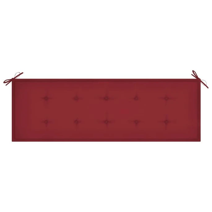 Banc Batavia Avec Coussin Bordeaux 150 Cm Bois De Teck Massif 6 Banc Batavia Avec Coussin Bordeaux 150 Cm Bois De Teck Massif – Image 6