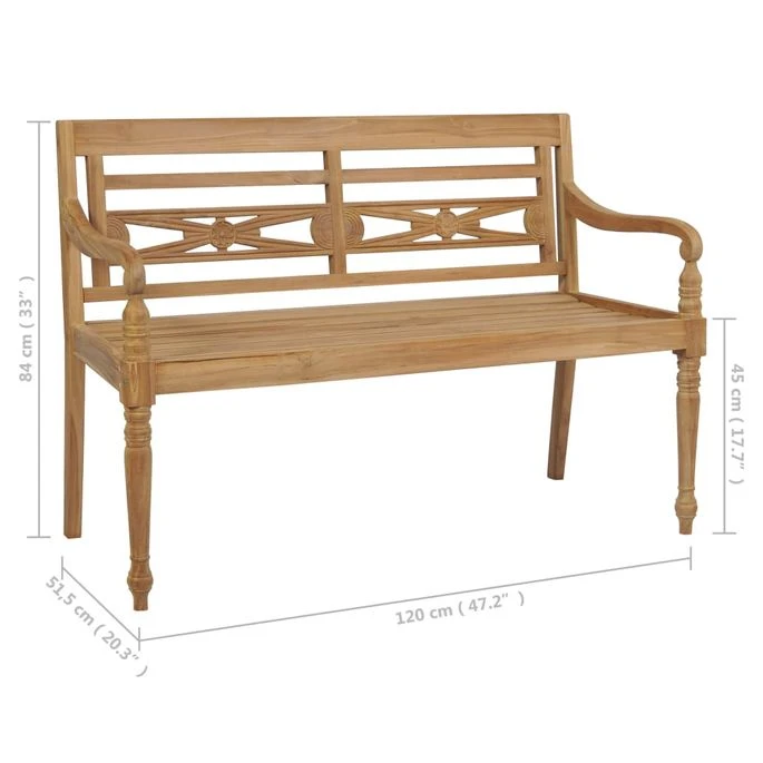 Banc Batavia Avec Coussin Gris 120 Cm Bois De Teck Massif 10 Banc Batavia Avec Coussin Gris 120 Cm Bois De Teck Massif – Image 10