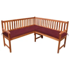 Banc D'angle De Jardin Avec Coussins 150cm Bois D'acacia Massif 23