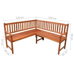 Banc D'angle De Jardin Avec Coussins 150cm Bois D'acacia Massif 23 -Chair Soldes Boutique banc d angle de jardin avec coussins 150cm bois d acacia massif 3666722419093 838542