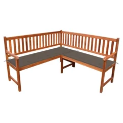 Banc D'angle De Jardin Avec Coussins 150cm Bois D'acacia Massif 4