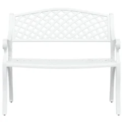 Banc De Jardin 102 Cm Aluminium Coulé Blanc -Chair Soldes Boutique banc de jardin 102 cm aluminium coule blanc 3666722171892 1227622