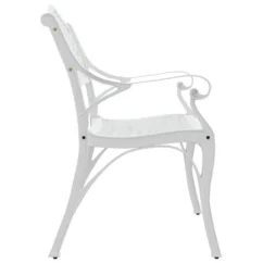 Banc De Jardin 102 Cm Aluminium Coulé Blanc -Chair Soldes Boutique banc de jardin 102 cm aluminium coule blanc 3666722171892 1227623