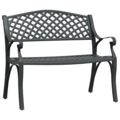 Banc De Jardin 102 Cm Aluminium Coulé Noir