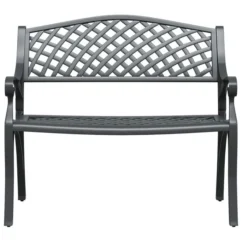 Banc De Jardin 102 Cm Aluminium Coulé Noir -Chair Soldes Boutique banc de jardin 102 cm aluminium coule noir 3666722171878 1227636