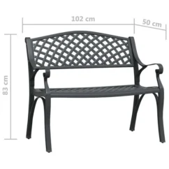 Banc De Jardin 102 Cm Aluminium Coulé Noir -Chair Soldes Boutique banc de jardin 102 cm aluminium coule noir 3666722171878 1227640