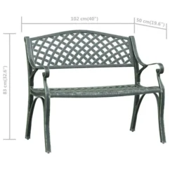 Banc De Jardin 102 Cm Aluminium Coulé Vert -Chair Soldes Boutique banc de jardin 102 cm aluminium coule vert 3666722171908 1227619