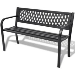 Banc De Jardin 118 Cm Acier Noir