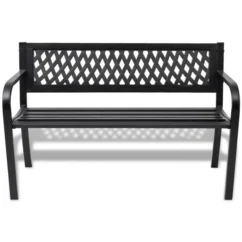 Meilleures ventes -Chair Soldes Boutique banc de jardin 118 cm acier noir 3666722331012 974030