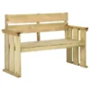 Banc De Jardin 121 Cm Bois De Pin Imprégné