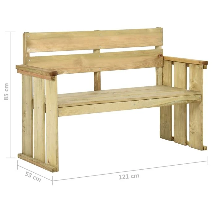Banc De Jardin 121 Cm Bois De Pin Imprégné 7 Banc De Jardin 121 Cm Bois De Pin Imprégné – Image 7