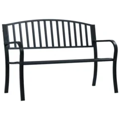 Banc De Jardin 125 Cm Noir Acier