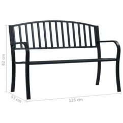 Banc De Jardin 125 Cm Noir Acier -Chair Soldes Boutique banc de jardin 125 cm noir acier 3666722528160 554200