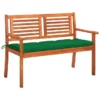 Banc De Jardin 2 Places Avec Coussin 120 Cm Bois D'eucalyptus 21