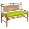 Banc De Jardin Avec Coussin 120 Cm Bambou 11