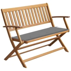 Banc De Jardin Avec Coussin 120 Cm Bois D'acacia Massif 22