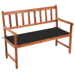 Banc De Jardin Avec Coussin 120 Cm Bois D'acacia Massif 33