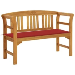 Banc De Jardin Avec Coussin 120 Cm Bois D'acacia Massif 66
