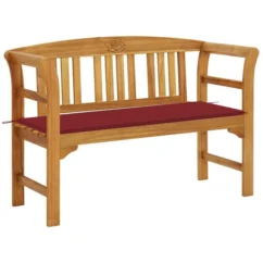 Banc De Jardin Avec Coussin 120 Cm Bois D'acacia Massif 69