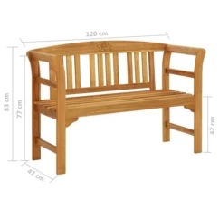 Banc De Jardin Avec Coussin 120 Cm Bois D'acacia Massif 69 -Chair Soldes Boutique banc de jardin avec coussin 120 cm bois d acacia massif 8720286282267 842432
