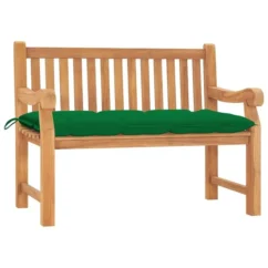 Banc De Jardin Avec Coussin 120 Cm Bois De Teck Massif 5