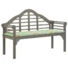 Banc De Jardin Avec Coussin 135 Cm Bois D'acacia Massif Gris 16
